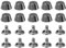 sourcing map Lot de 20 rivets à vis arrière en alliage de zinc 1,27 cm pour sac à main, sac à main, boucle à tête plate, rivets pour loisirs créatifs, cuir, vêtements, ceinture, sacs, noir