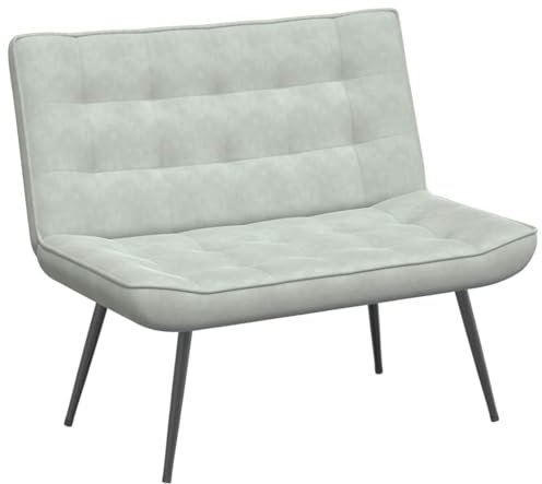vidaXL Sitzbank Hellgrau 110x74x84 cm Samt, Bank, Sitzbank Wohnzimmer, Wohnzimmerbank, Eingangsbank, Esszimmerbank, Wohnzimmermöbel, Samtbank