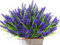 Kinisty 12 Bündel Kunstblumen wie Echt Künstliche Blumen Lavendel Outdoor Wetterfest Balkonpflanzen Frühling Plastikblumen Blumenstrauß für Draußen Balkonkasten Balkon Garten Deko