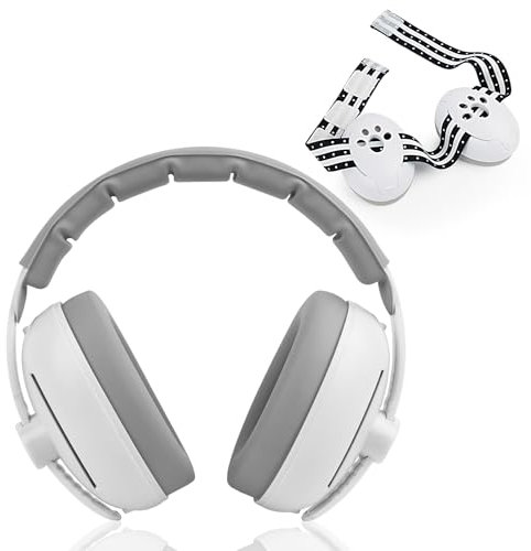 Cuffie Neonato Antirumore 2-in-1 per Protezione dal rumore (0-4 anni), Cuffie Antirumore Neonato Riduzione del Rumore 25dB, Fascia Regolabile e Guscio ABS Leggero,Cuffie per Neonati Antirumore