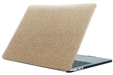 HLAAJJX Plastica Case Compatibile con Macbook Air 13 pollici 2020 2019 2018 display Retina/Touch ID A1932 A2179 A2337, Custodia Hardshell Sottile con Macbook Air M1 13,Pelle Oro Scintillante