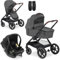 hauck 3in1 Kinderwagen Set Walk n Care Air mit Drive N Care Babyschale - Kombikinderwagen mit Federung und höhenverstellbarem Sitz - Dark Grey