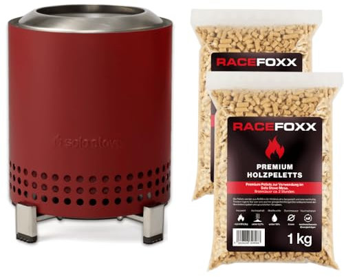 Solo Stove Mesa Feu de table avec 2 kg de granulés de bois, faible fumée, décoration pour jardin, terrasse et balcon, avec pellets/bois, acier inoxydable, avec support, sac de rangement, 17,5 x 13 cm