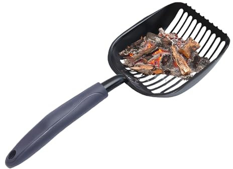 Pala de chimenea para cenizas, palas ajustables para chimeneas, tamiz de cenizas ahuecado a estufas de leña, herramientas de carbón resistente al calor, accesorio portátil para estufa de leña para