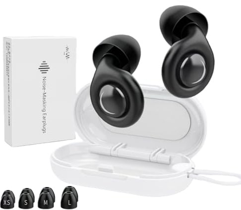 Napureez Premium Schlaf-Ohrstöpsel zum Schlafen gegen Schnarchen - 32dB Schallschutz - Weiche und wiederverwendbare Ohrstöpsel 4 Größen XS-L für die