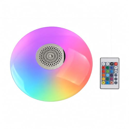 Mtlavishness Lampadina LED E27 RGBW da 30W con telecomando e altoparlante Bluetooth per riproduzione musicale adatta per camera da letto sala da pranzo bar AC85 260V