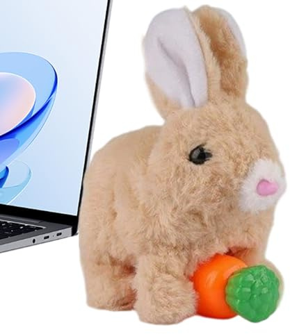 Genérico Juguete Conejo Móvil,Animal de Compañía Tierno con Sonidos y Orejas Móviles - Juguete de Conejo Que Camina,para Niños Y Niñas Regalo Cumpleaños Navidad Año Nuevo Pascua Relleno De Calcetín