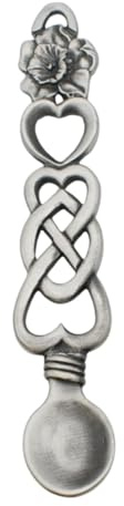 English Made Pewter Daffodil and Hearts Lovespoon, Welsh Design, 150 x 25mm, Presented in a Gift Box