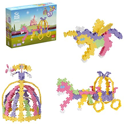 Plus-Plus Geniales Konstruktionsspielzeug, Pastel Märchenwelt, Mini Basic, 3-in-1 Bausteine-Set, 220 Teile, 9603769
