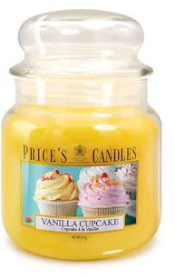 Price's Candles - Candela in Giara Media Vanilla Cupcake - Durata Fino a 90 ore di Combustione