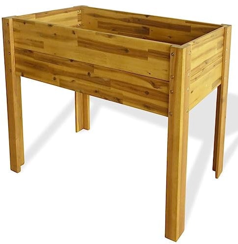 vidaXL Akazienholz Massiv Garten Hochbeet Pflanzkasten Blumenkasten Gemüsebeet Pflanzkübel Blumenkübel Frühbeet Gartenbeet Pflanzbeet