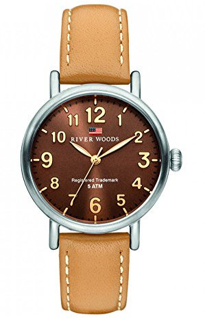 River Woods Damen-Armbanduhr Leder Vermillion