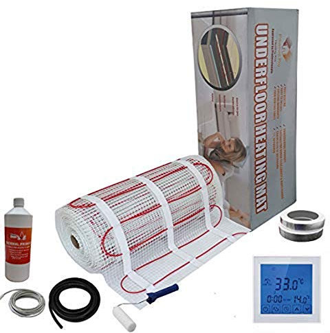 Nassboards Pro Elite - Electric Underfloor Heating kit 200w per m² - 3m², White Touch Thermostat