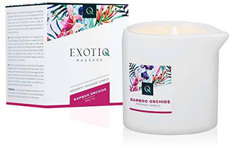 Exotiq Massagekerze Bambus Orchidee (200 gr – 7 oz) Für Entspannende Massagen mit Warmem und Weichem Massageöl – Perfekt für eine Heiße Massage – Relaxender Effekt, Hautfreundlich, Pflegend