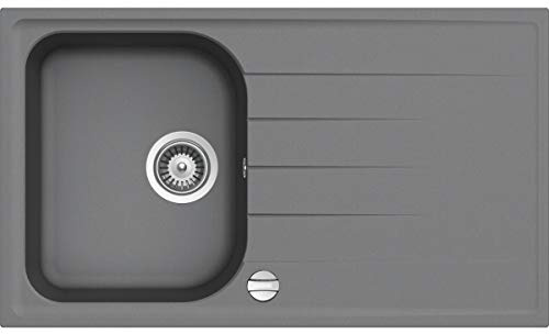 Victory S860 Granitspüle 86x50cm Küchenspüle Einbau Spülbecken ab 45/50er Schrank inkl. Drehexcenter Made in Germany (lightgray)