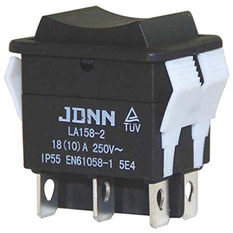 JDNN LA158-2 250V 10A 6 Pines Eléctrico Impermeable Doble Momentáneo Interruptores de Pulsador para Herramientas Eléctricas Accesorios Partes Negro