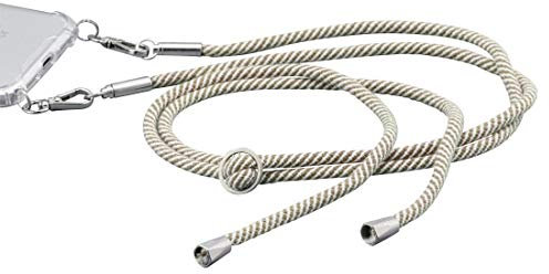 Hama Umhängeband (Textilschnur, ideal für Hama Cases, geeignet für alle Telefone wie Samsung, Huawei, Apple, Xiaomi, Oppo, Nokia, LG) Braun/Weiß