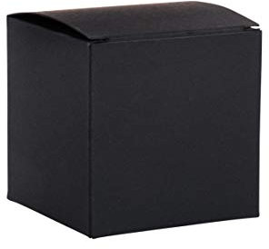 Rayher 67327576 Quadratische Faltschachtel zum Befüllen, 6er Set, Geschenkboxen aus Karton, schwarz, 7,5x7,5x7,5 cm