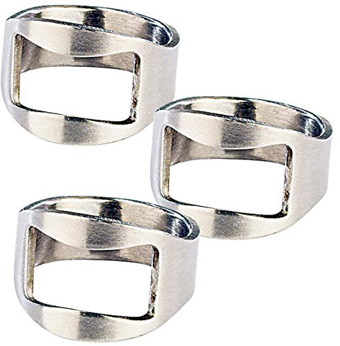 infactory Kapselheber: 3er-Set Flaschenöffner-Ringe mit 20mm Innen-Durchmesser (Fingerring mit Flaschenöffner, Rimg, Scherzartikel)