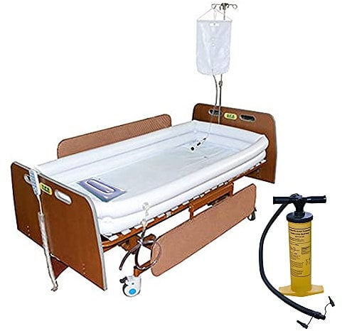 Aufblasbares Badewannen-System mit Wasserbeutel für Behinderte, Senioren, Schwangere, Bad im Bett, Hilfsmittel für Ganzkörperbaden Inkl Aufblasbare Wanne