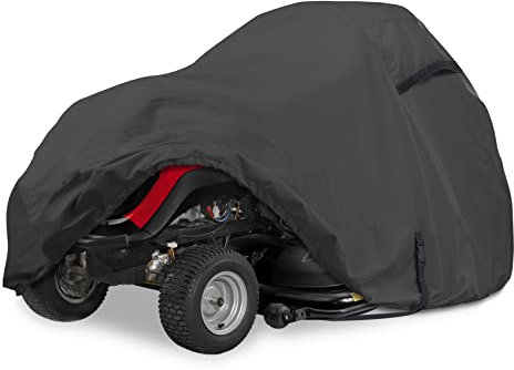 Porch Shield Robuste 600D Polyester Rasentraktor-Abdeckung, wasserdichte Universal-Rasenmäher-Abdeckung (bis zu 157,5 cm Decks, schwarz)