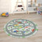 Paco Home Kinderteppich Teppich Kinderzimmer Spielmatte Straßenteppich Spielteppich, Grösse:120 cm Rund, Farbe:Grau