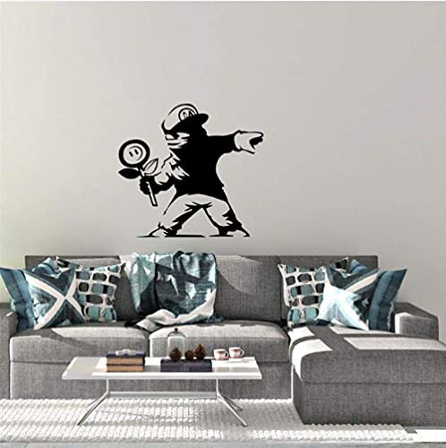 Super Mario-Floral Design Wandtattoo Vinyl Aufkleber Cartoon Abnehmbare Art Deco Home Decoration Wandaufkleber 58X63Cm