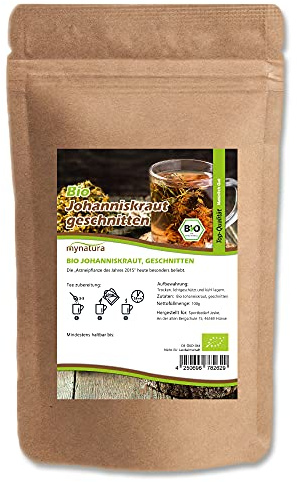 Mynatura Bio Johanniskraut geschnitten I Tee I Kräutertee I Vitaminreich I Naturprodukt I Pflanzlich I Tee Kraut I Im Beutel (250g)