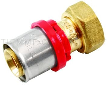 Raccordo diritto con girello e guarnizione piana per tubo multistrato a pressare modello al-cobrapex 3/4 �16 Tiemme raccorderie spa