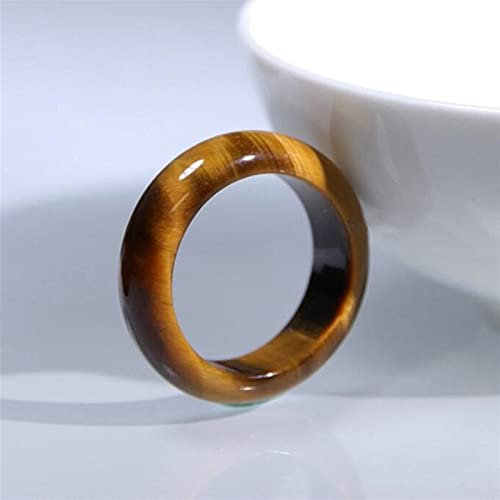 YZDKJ Jade Ring Natürliche Tigerauge Augen Stein Ring Schmuck Glücklicher Glücklicher Frieden Amulett Herren und Frauen Fine Schmuck Jade Ring (Gem Color : 2 Diameter19-20mm)