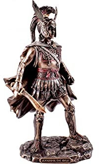 Alexander The Great with Sword and Helmet (Cold Cast Bronze Statue / Sculpture 30cm / 11.81 inches)