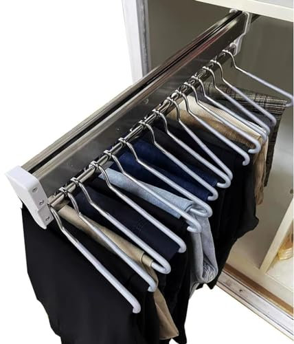 support tringle penderie Tringle à vêtements extensible avec 2 rails coulissants, tringle de placard coulissante réglable de 30 à 80 cm, porte-vêtements sur rail de garde-robe, porteuse de 25kg