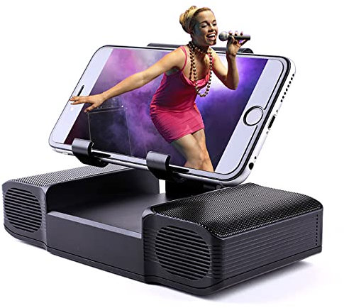 3 In 1 Bluetooth Speaker Phone Holder, Cell Phone Stand Audio with USB Charging Cable and 3.5MM Audio Cable, 10400mAh Large Capacity Battery Can Be Used As Power Bank, for Home, Travel