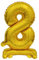 NEU Folienballon Geburtstagszahl Luft & Helium Mini Zahl 8 mit Standfuß Gold, ca. 38 cm