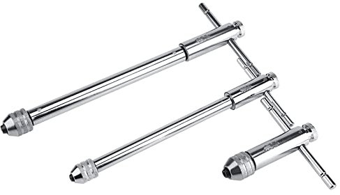 T-Griff Ratsche Gewindebohrerhalter,verstellbarer T-Griff Ratsche Windeisen M3 M8 & M5 M12 für Gewindebohrer & Schneideisen-Set, Ratschenschlüssel Handwerkzeug (M5-M12 lang)