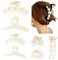 inSowni 7 Pack Plastic Pearl Hair Claw Clips Non Slip Jaw Clamps Clasps Styling Korean Decorative Barrettes Hair Accessories for Women Girls Thin Thick Hair