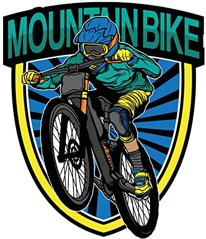 Finest Folia Mountainbike Aufkleber für Auto Fahrrad Bike Helm Wasserflasche Gitarre Laptop Koffer Outdoor MTB Vinyl Sticker wasserfest selbstklebend Zubehör R201 (04 Mountainbike)