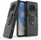 IMEIKONST OnePlus 7T Hülle Plastic Back Cover TPU Bumper Handyhülle 360 Grad Metal Ring Ständer Heavy Duty Militärgrad Schutz Hybrid Stoßfest Case für OnePlus 7T. Schwarz KK