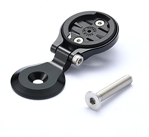 Cestbon Out Front Bike Stem Mount pour Garmin Edge Wahoo Elemnt Bryton Rider Stages Dash Hammerhead Karoo Road Mountian Support réglable pour guidon (Noir)