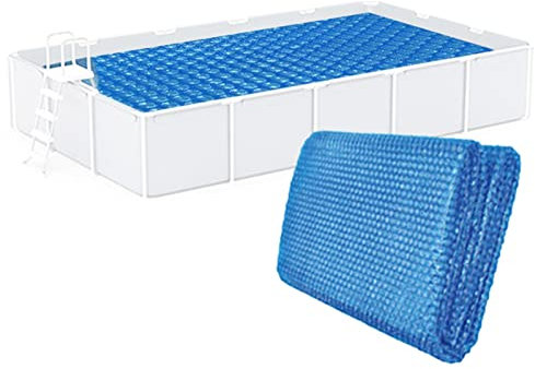 Fukamou Bâche Protection pour Piscine, Bleue Piscine Solaire, Bâche À Bulles Piscine Rectangulaire Protection, 220x150x1cm