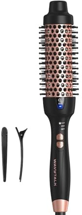 Wavytalk Cepillo térmico Blowout Express de 1.5 pulgadas que hace que el cabello sea más suave y tenga rizos naturales, doble voltaje, fácil de usar