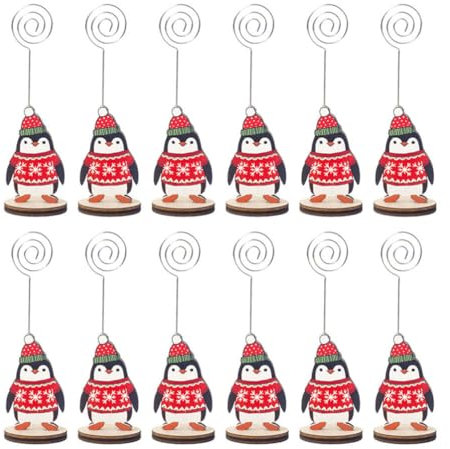 PRETYZOOM 12pezzi Portafoto Natalizio Motivo Pupazzo Di Neve Cartella Per Messaggi Clip Per Foto Clip Per Appunti Per Feste Di Natale Per Conservare Biglietti Foto Messaggi Blocchi Note