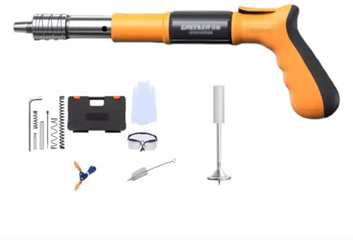 Concrete Nail Gun,3 Speed Adjustable Manual Steel Nail Gun,Mini Portable Nail Shooting Machine with 100 Nails,Manual Steel Nails Gun Tool for Cement Wall