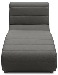 DOMO. collection Outdoor Sofa Borkum, Longchair wetterfest, Gartenmöbel, Gartenliege, Liege, Sofa, Gartensofa, Polsterliege 73 x 152 x 80 cm (BxTxH), anthrazit