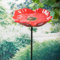 Willde & Oakes Ground Spike Bird Feeder - Poppy - Decorative Free-Standing Bird Feeder Suitable For Serving a Variety Of Feed Or Water.