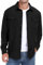 QIXING Men's Corduroy Button Down Shirts Long Sleeve Shacket Trucker Jacket Autumn Winter Coats with Flap Pockets (Black, XL)