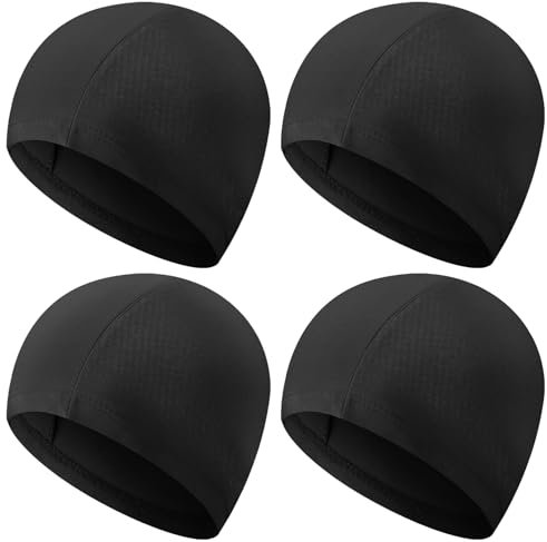 Halinuia 4 Piezas Gorros de Natación Unisex, Gorra Piscina Hombre/Mujer/Niño, Tela Elástica Antideslizante para Pelo Largo/Cort