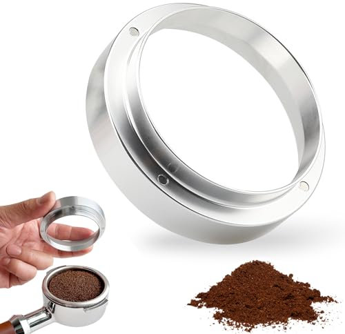 Anillo Dosificador de Café, hicoosee 58mm Dosificador Cafe con 4 Imanes, Anillo Dosificador de Café de Aluminio, Dispensadora de Polvo de Café Accesorios Cafetera Repuesto
