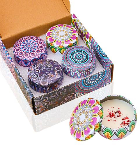 4 Stück Duftkerze, Duftkerzen Geschenkset, Duftkerzen Geschenke Für Frauen, Scented Candle, Geeignet Für Stressabbau, Körperentspannung, Festivals, Geburtstage, Baden, Adventskalender