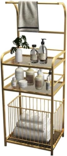 DZZTHSH Porte-Serviettes Rond de Luxe léger, Panier à Linge Sale sur Pied, Support de Salle de Bain en Fer, Support de Rangement pour vêtements de Salle de Bain, Porte-Serviettes sur Pied